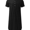 Boyfriends's Full Size Button Detail Short Sleeve Lounge Dress Plus Size - Lustreve