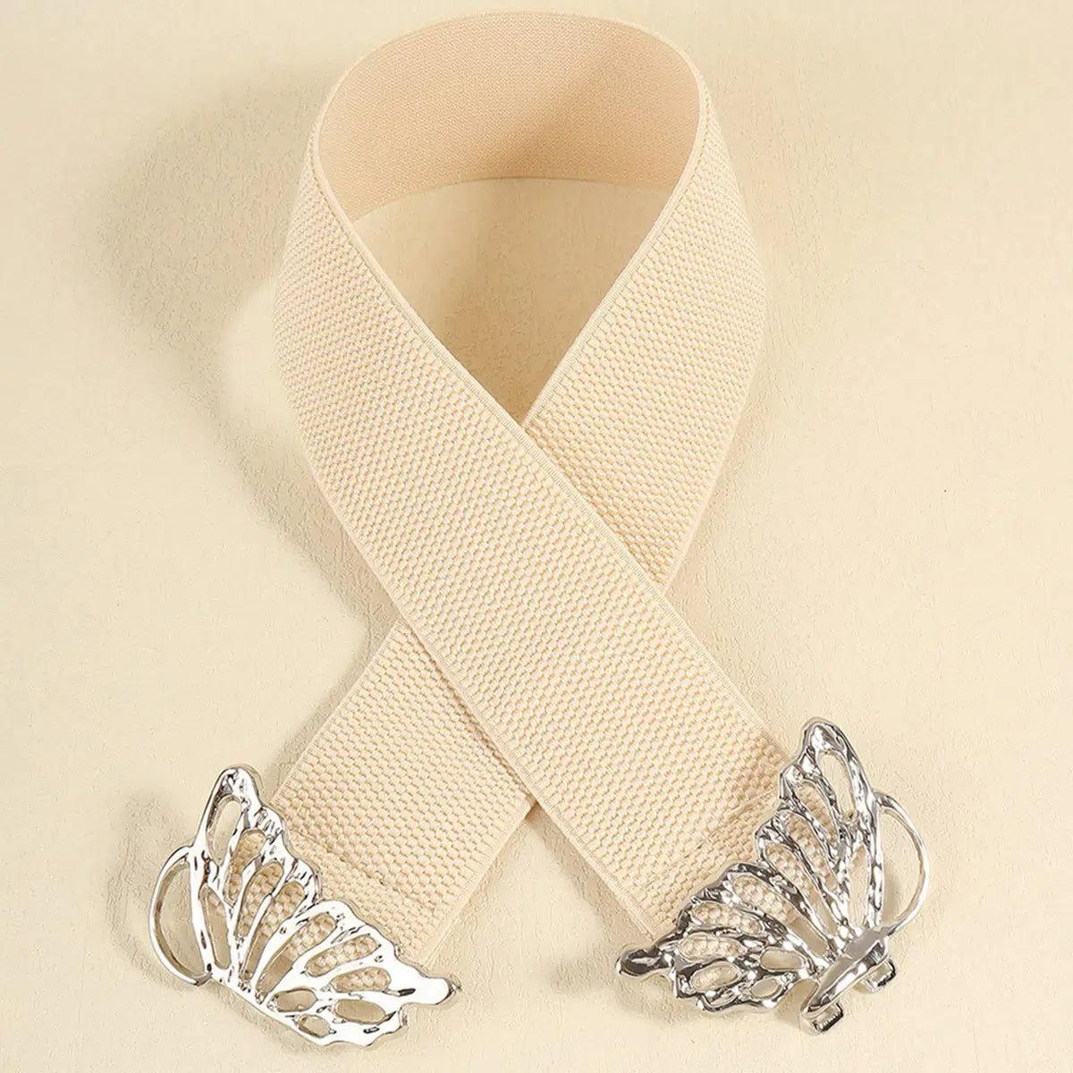 Butterfly Alloy Buckle Elastic Belt - Lustreve
