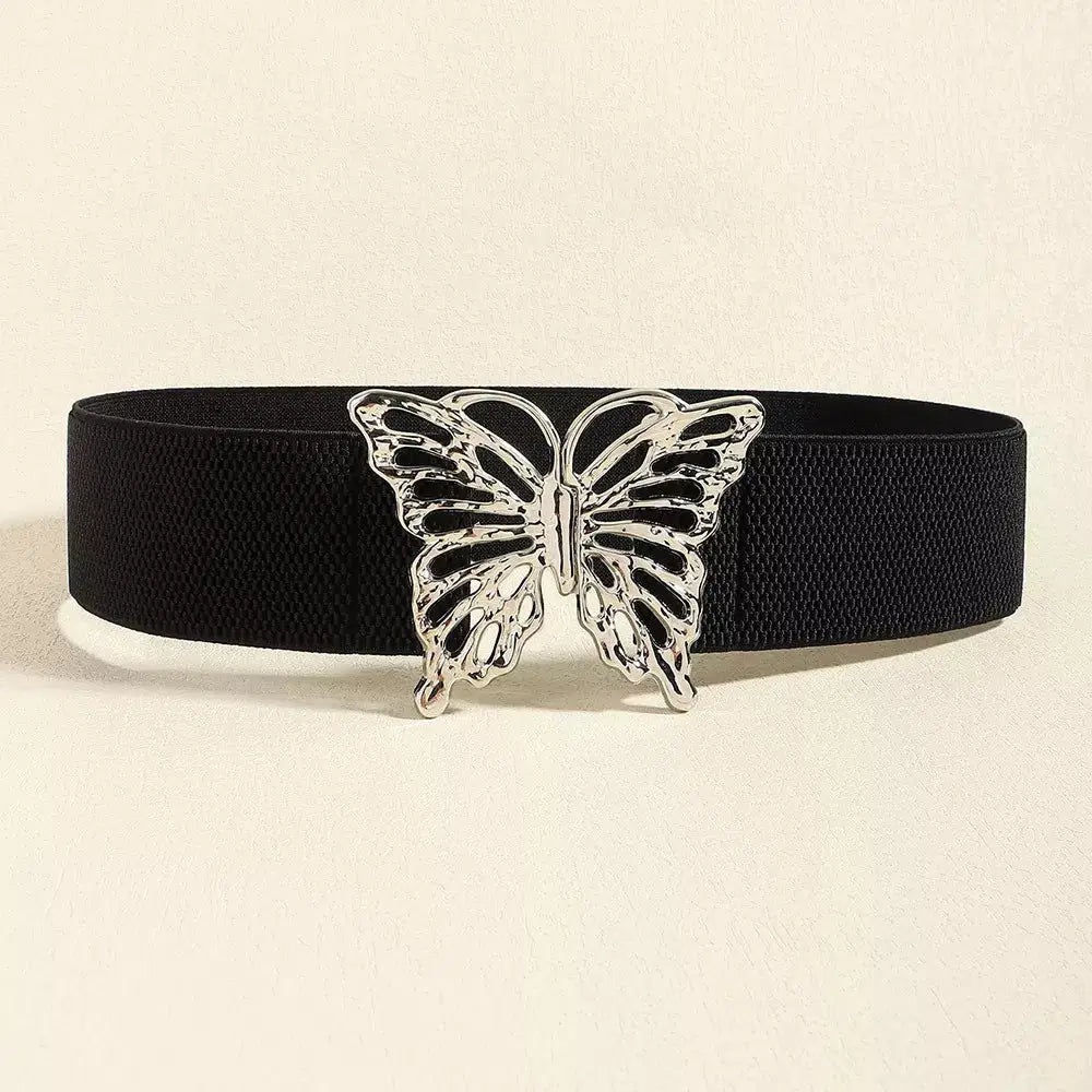 Butterfly Alloy Buckle Elastic Belt - Lustreve