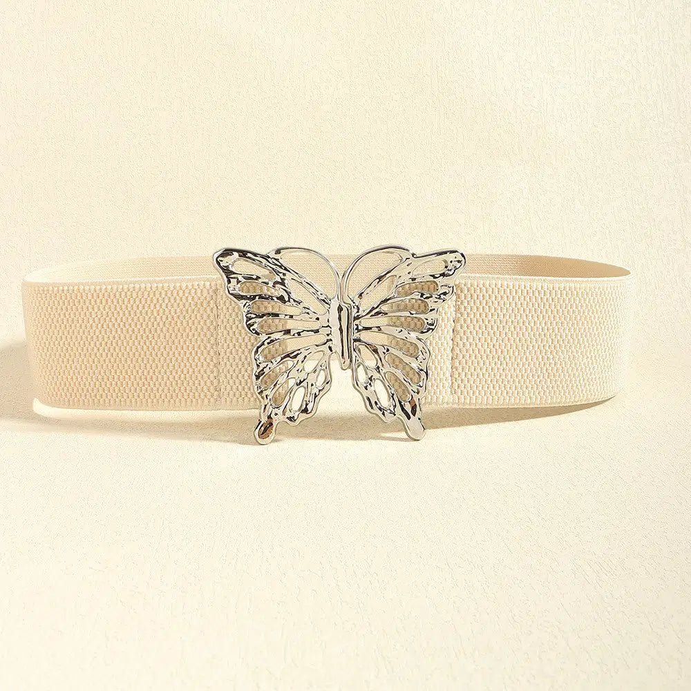 Butterfly Alloy Buckle Elastic Belt - Lustreve