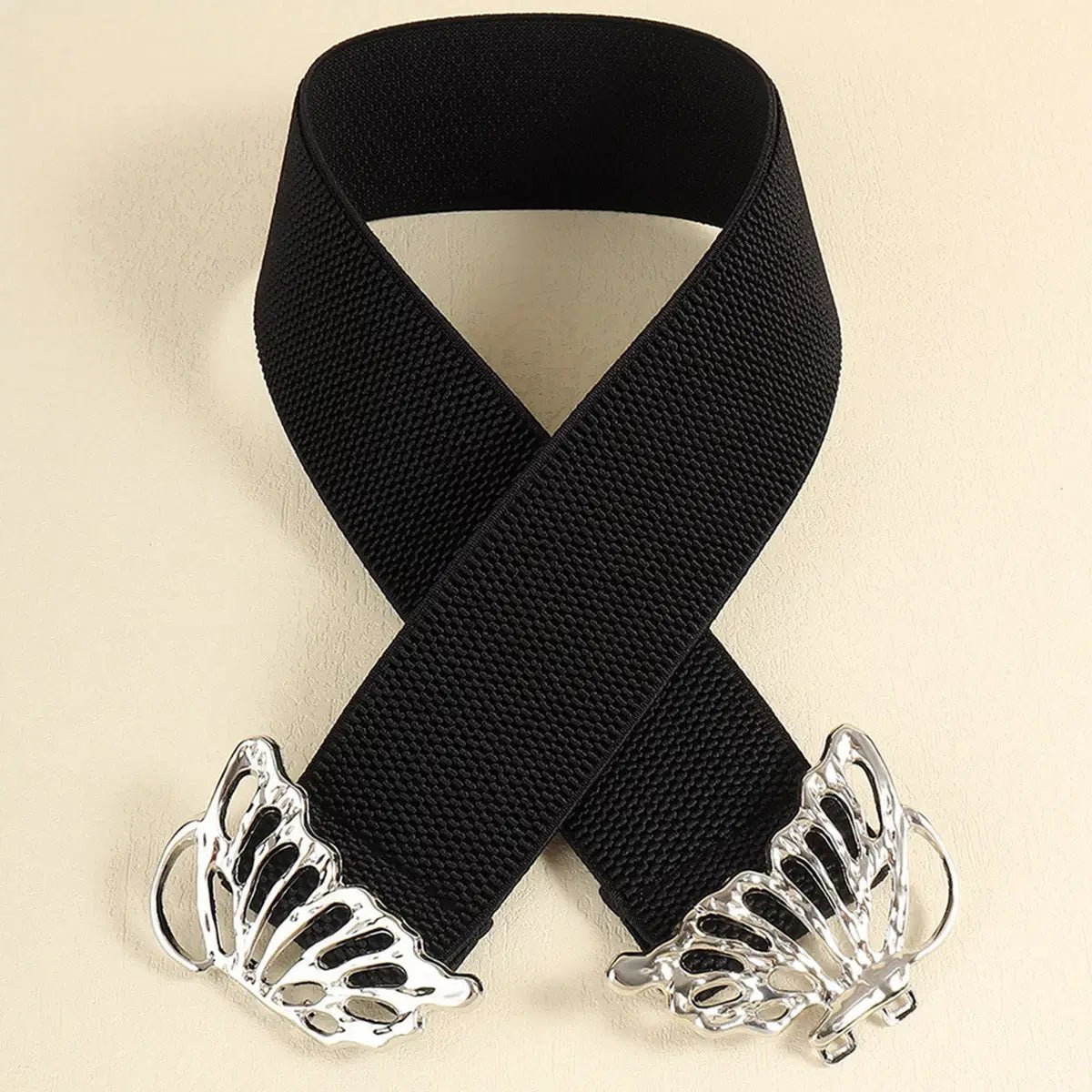 Butterfly Alloy Buckle Elastic Belt - Lustreve