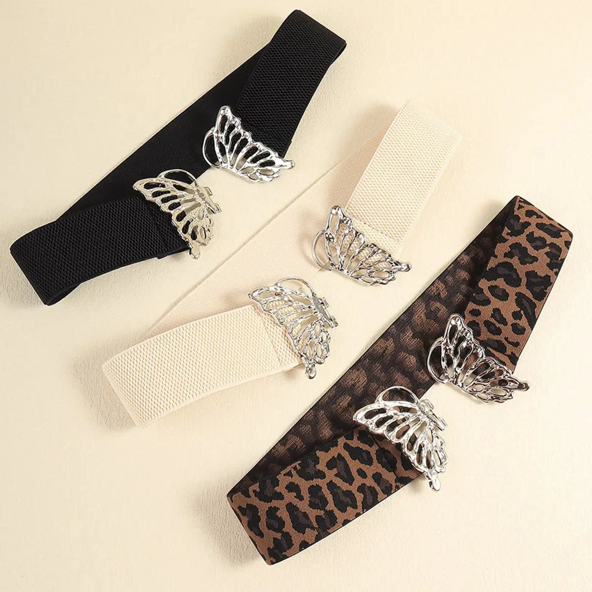 Butterfly Alloy Buckle Elastic Belt - Lustreve