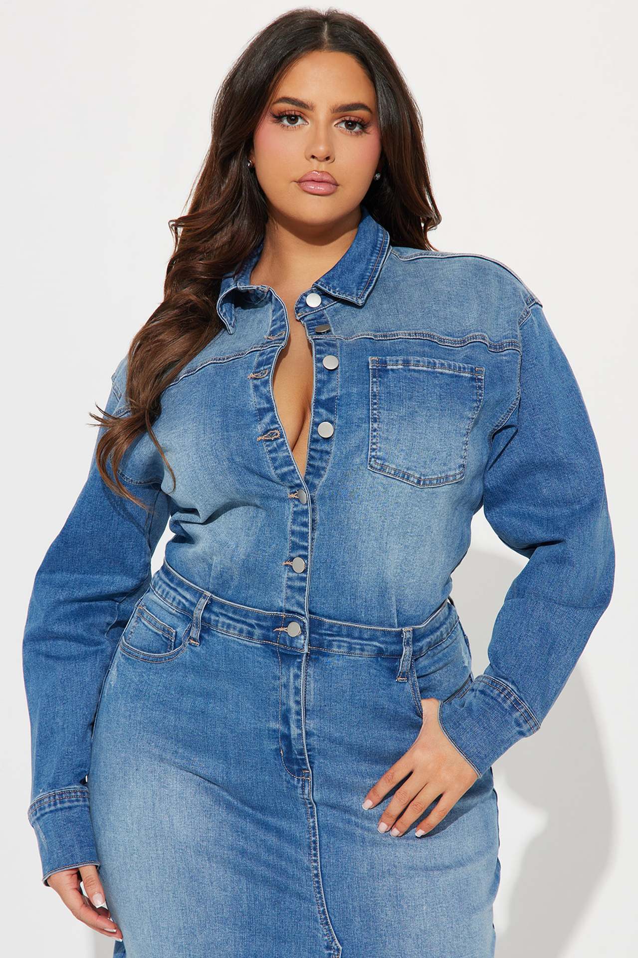 Aurelia Rodeo – High-Waist Denim Cloak Dress