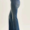 Judy Blue Mid Rise Flare Jeans with Front Flap Pockets