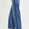 RISEN Elastic Band High Rise Cropped Wide Jeans