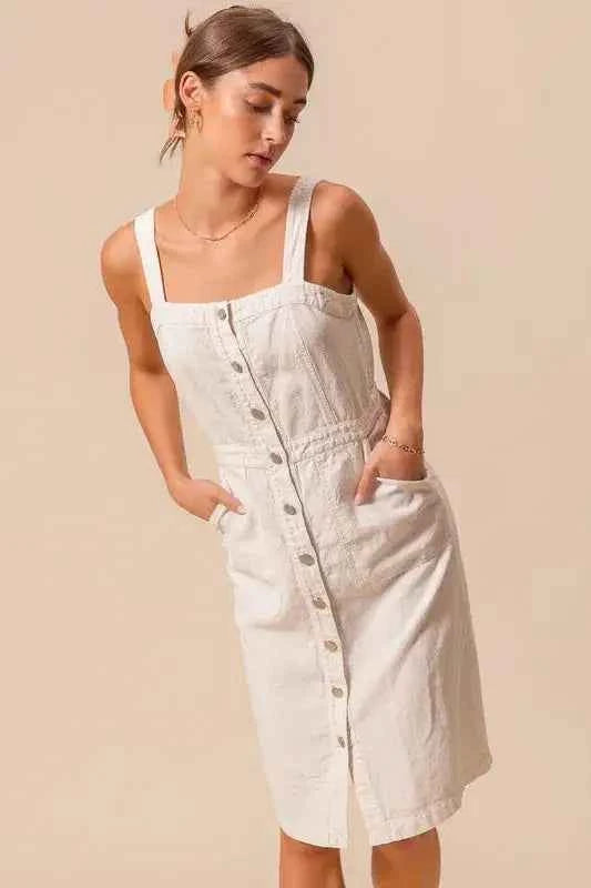 White Pinnafore Sleeveless dress