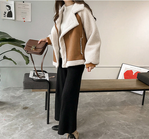 Carly Lambswool Motorcycle Coat