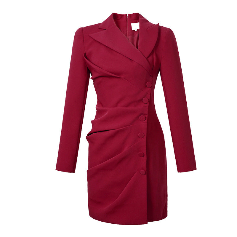 Rose Pleated Power Move Shoulder Midi Dress