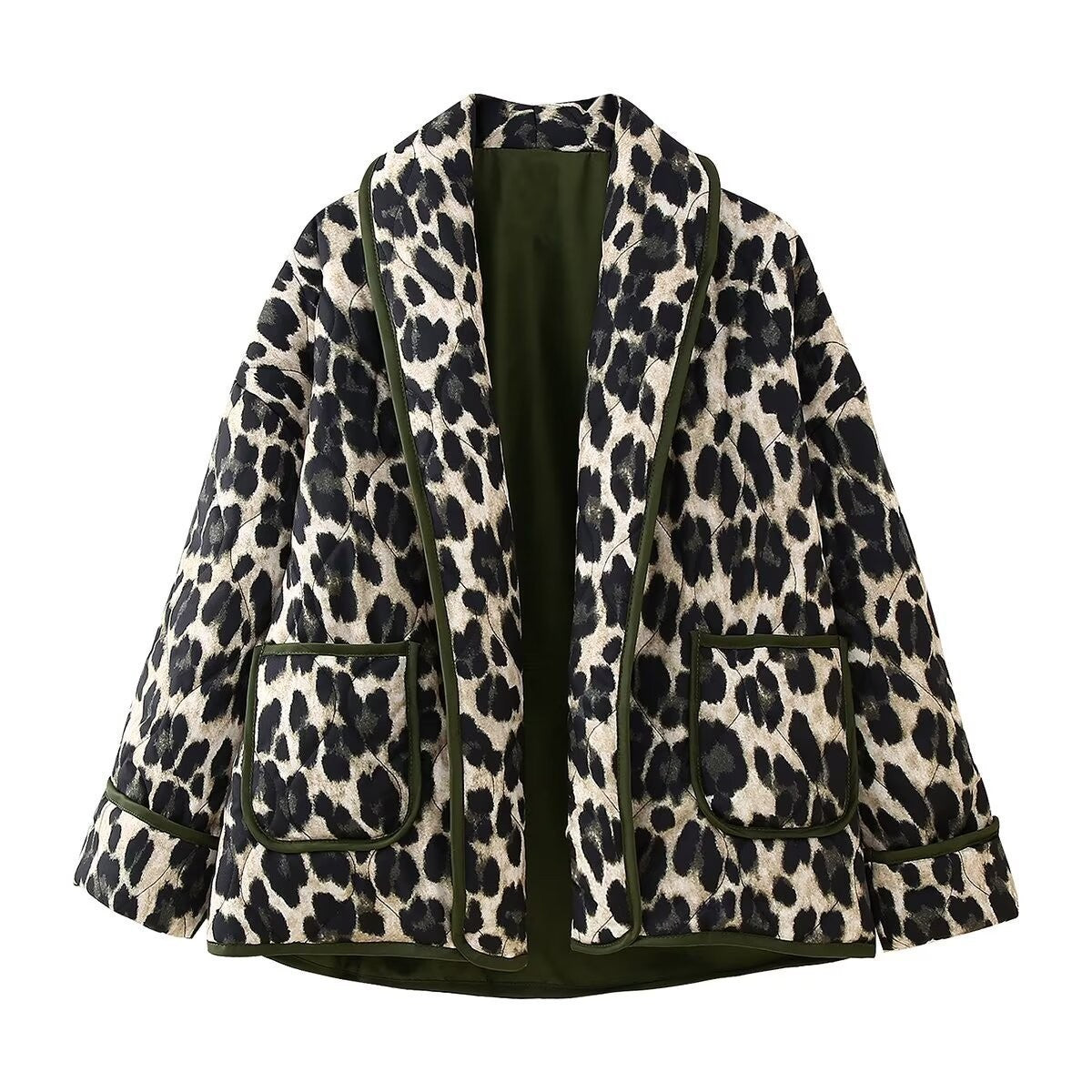 Sheerly  Lamb Fur Leopard Coat