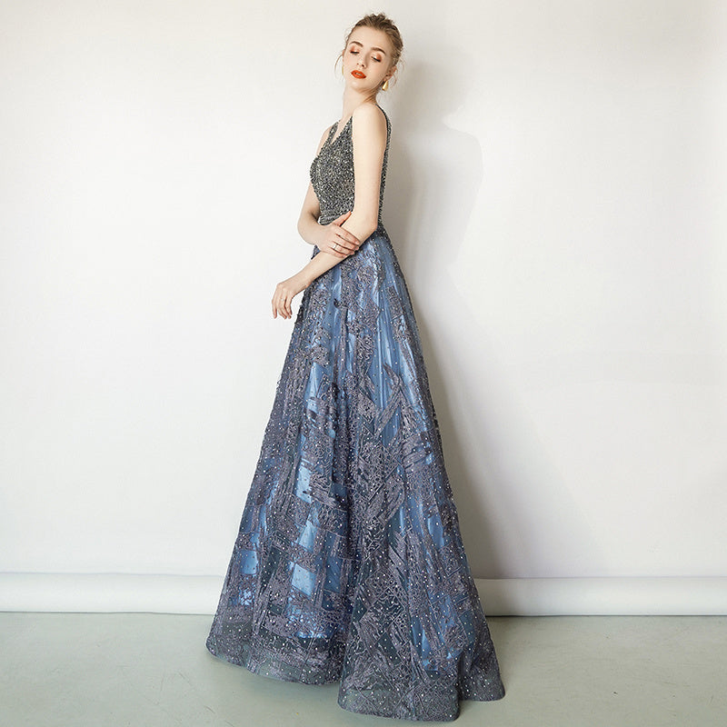 Deep Blue Minimalist Grace Gown