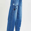 RISEN Elastic Band Slouchy Cropped Barrel with Star Patch