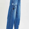 RISEN Elastic Band Slouchy Cropped Barrel with Star Patch