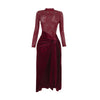Robe longue en velours rouge Requiem