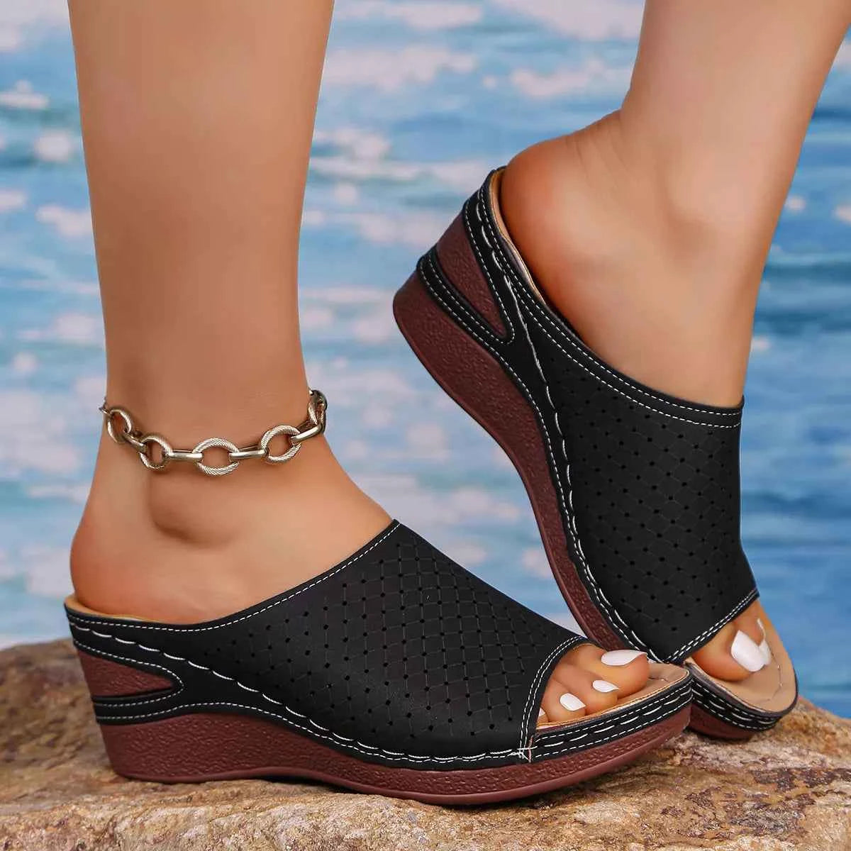Open Toe Wedge Sandals
