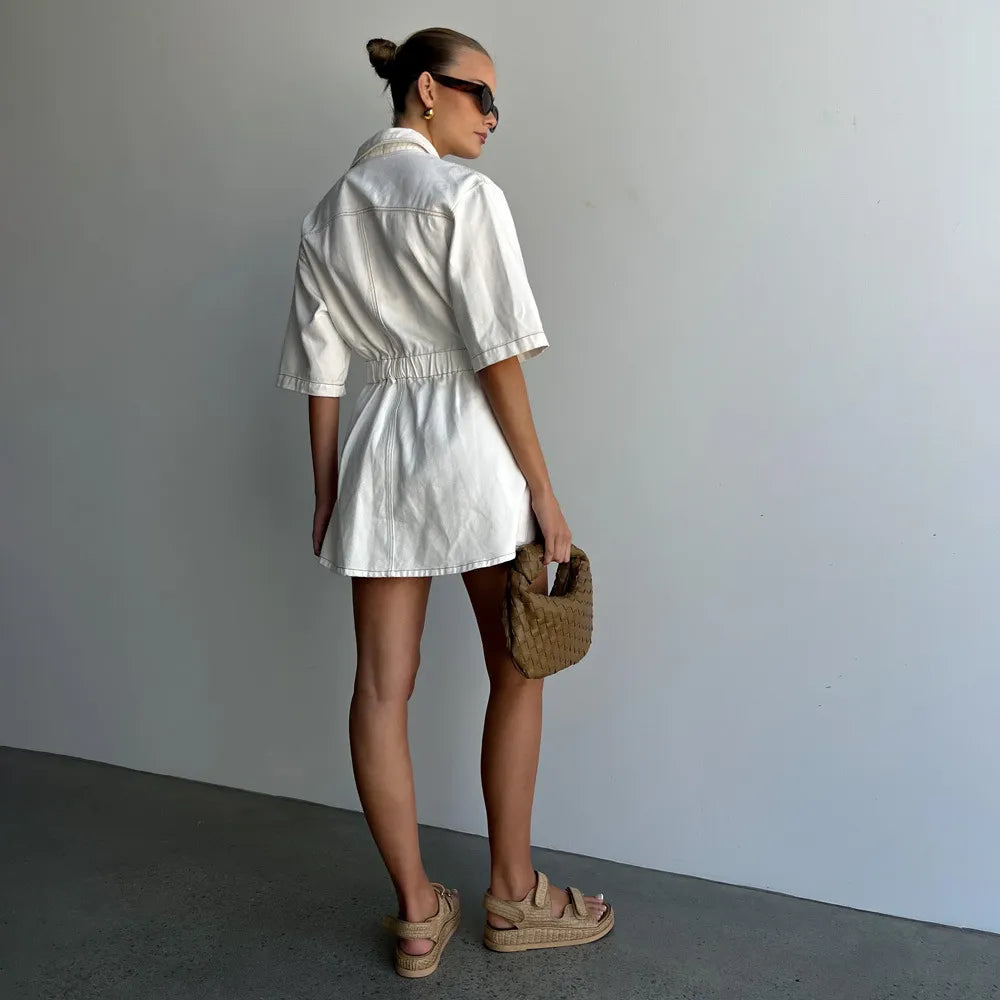 Robe chemise trapèze en jean à poches Riley Street 