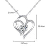 Zircon Double Love Necklace with Rhinestones - Personalized Heart-shaped Clavicle Chain Jewelry for Women