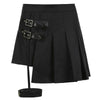 Be Bold Pleated Buckle Strap Mini Skirt
