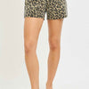 RISEN High Rise Leopard Shorts with Contrast Waistband