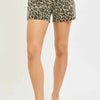 RISEN High Rise Leopard Shorts with Contrast Waistband