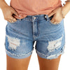 Sunset Distressed Denim Shorts