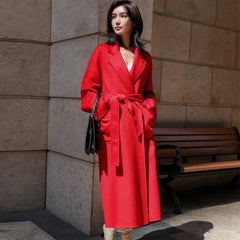 Water Ripple Double-faced Cashmere Trench Coat