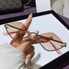 Cat Eye Sunglasses with Gold Metal Frame - Lustreve