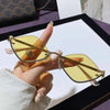 Cat Eye Sunglasses with Gold Metal Frame - Lustreve