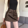 Cross That Line Faux Leather Mini Skirt