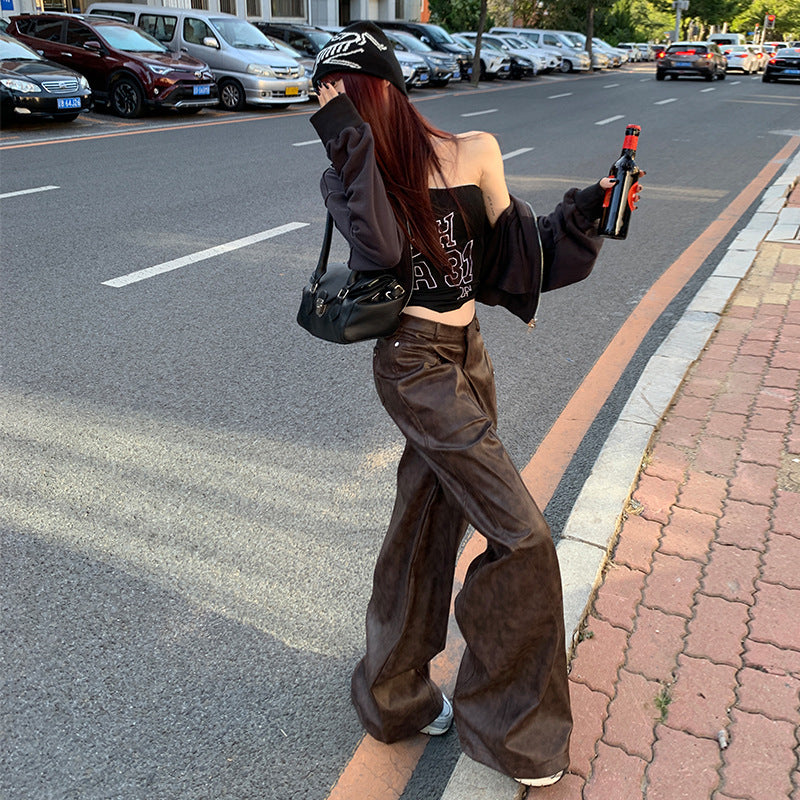 Maillard Soft  Faux Wide-Leg Pants