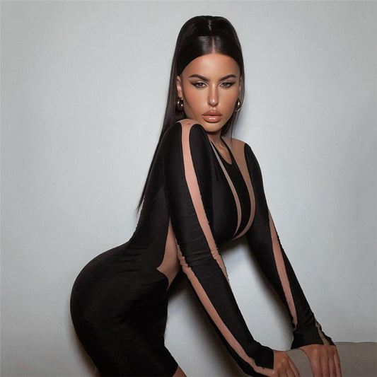 Elegantes Etuikleid mit Spitzeneinsatz