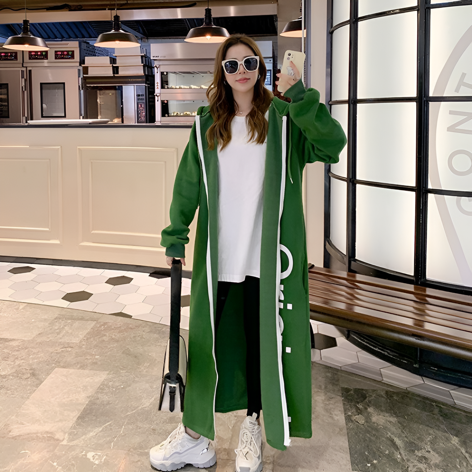 Robe cardigan à capuche oversize doublée de polaire Cloud Nine