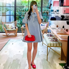 Blue Crush Washed Denim Minikleid