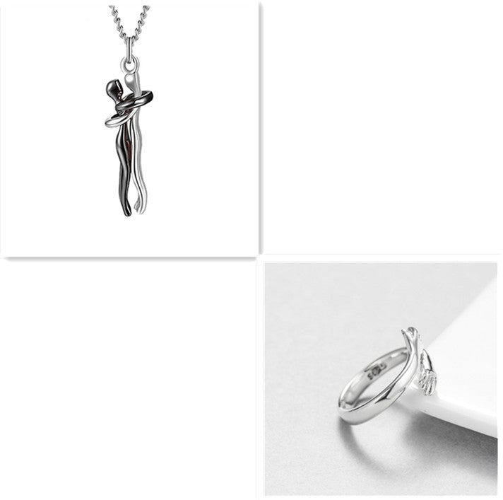 Love Hug Necklace Unisex - Simple Clavicle Chain for Men, Women & Couples