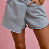 SO ME Washed Denim Wrap Skorts