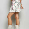 POL Raw Hem Floral Skirt with Pockets