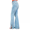 Pantalon extensible fendu