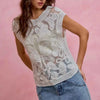 SO ME Washed Denim Floral Contrast Pockets Mini Skirt