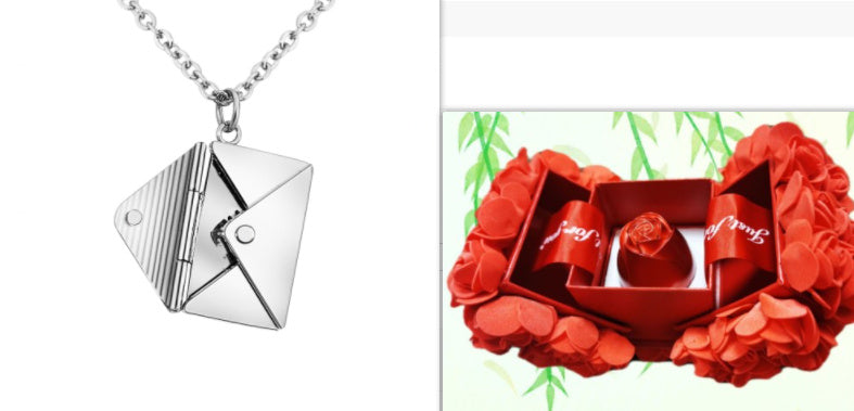 Lover Letter Pendant - Fashion Jewelry Envelope Necklace for Women