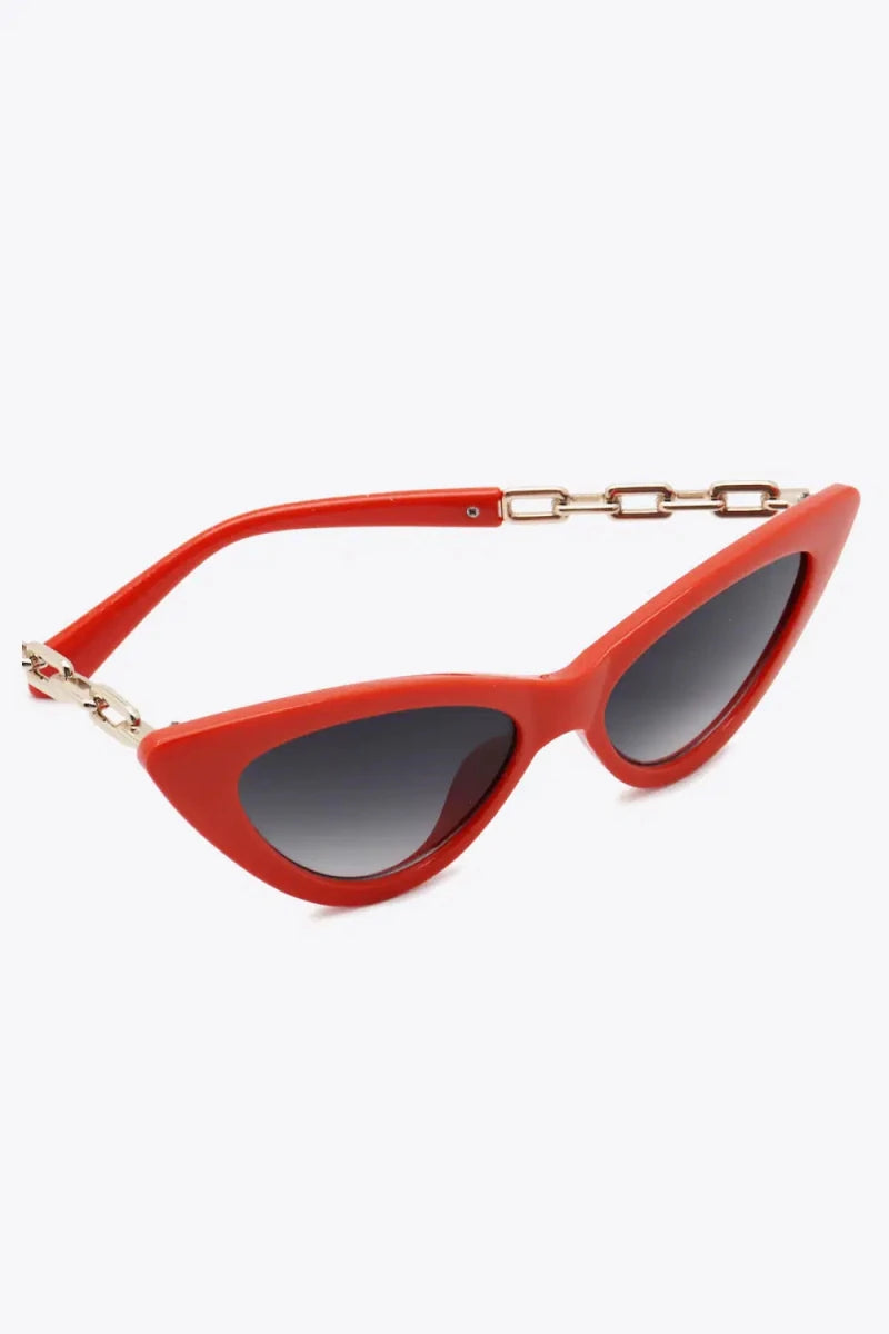 Chain Detail Cat - Eye Sunglasses - Lustreve