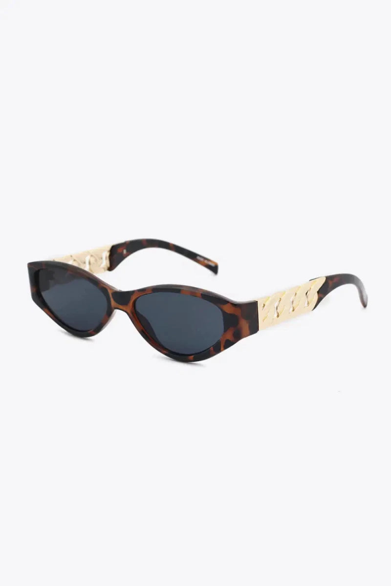 Chain Detail Temple Cat Eye Sunglasses - Lustreve