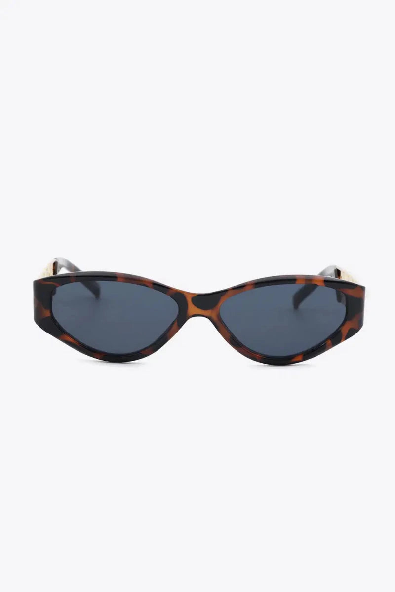 Chain Detail Temple Cat Eye Sunglasses - Lustreve