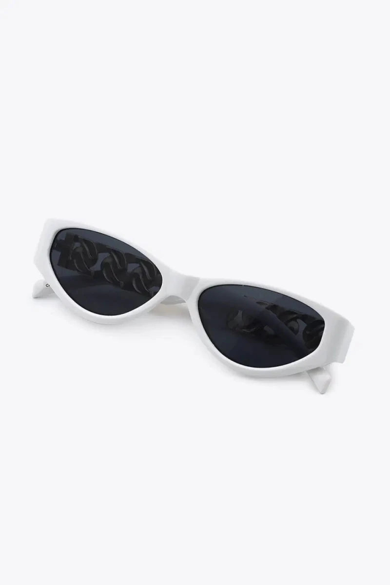 Chain Detail Temple Cat Eye Sunglasses - Lustreve