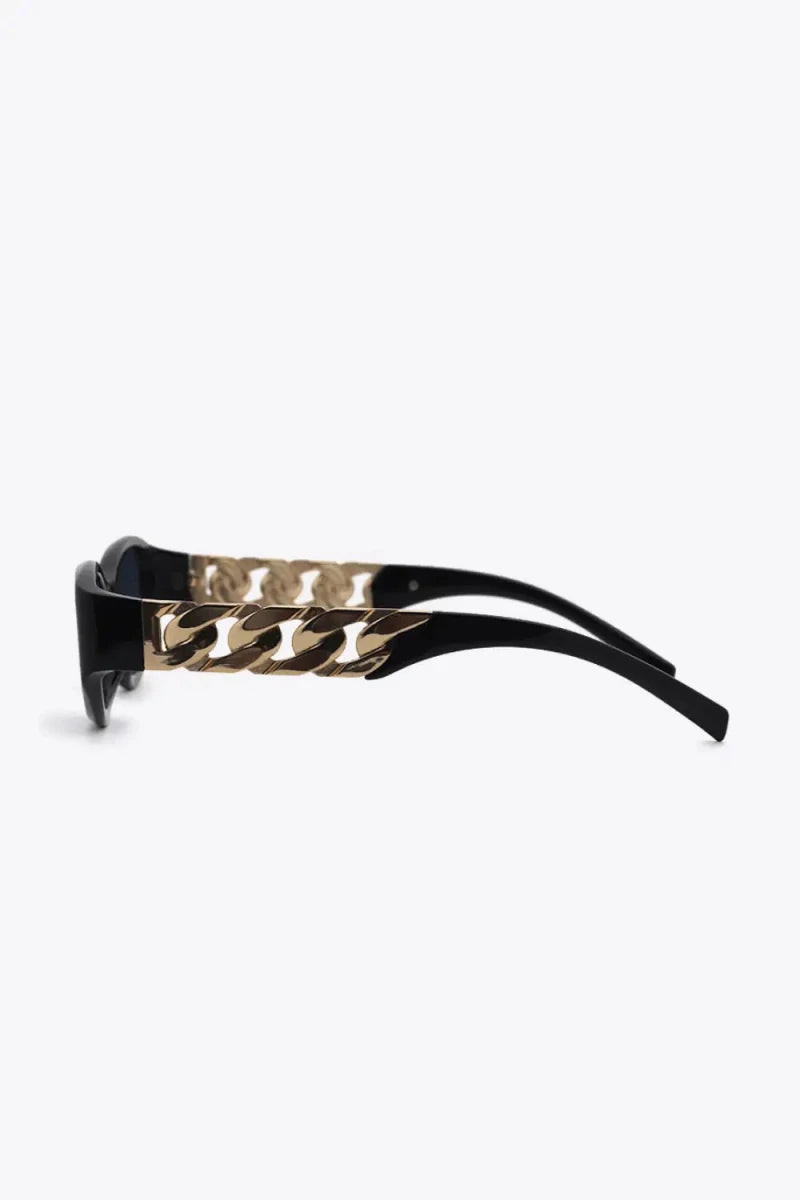 Chain Detail Temple Cat Eye Sunglasses - Lustreve