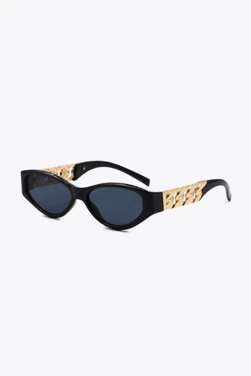 Chain Detail Temple Cat Eye Sunglasses - Lustreve