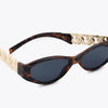 Chain Detail Temple Cat Eye Sunglasses - Lustreve