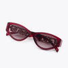 Chain Detail Temple Cat Eye Sunglasses - Lustreve