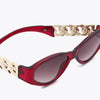 Chain Detail Temple Cat Eye Sunglasses - Lustreve