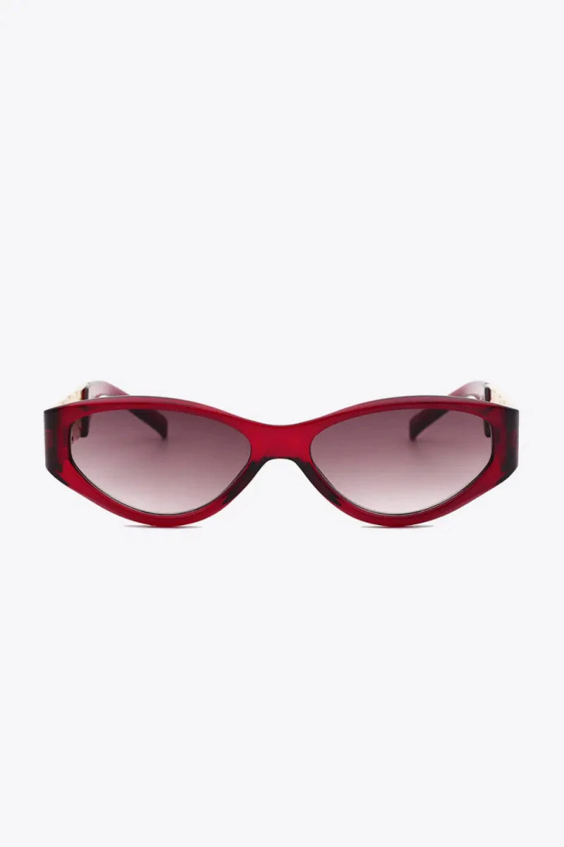 Chain Detail Temple Cat Eye Sunglasses - Lustreve
