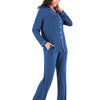 Collared Neck Long Sleeve Loungewear Set with Pockets - Lustreve