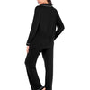 Collared Neck Long Sleeve Loungewear Set with Pockets - Lustreve